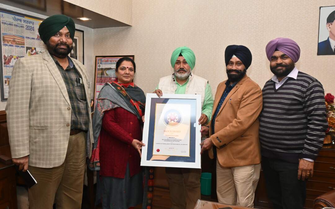 ਸਕੌਚ ਐਵਾਰਡ 2023: ਪੰਜਾਬ ਦੇ ਬਾਗ਼ਬਾਨੀ ਵਿਭਾਗ ਨੇ ਸਿਲਵਰ ਐਵਾਰਡ ਅਤੇ 5 ਸੈਮੀਫ਼ਾਈਨਲ ਪੁਜ਼ੀਸ਼ਨਾਂ ਹਾਸਲ ਕੀਤੀਆਂ