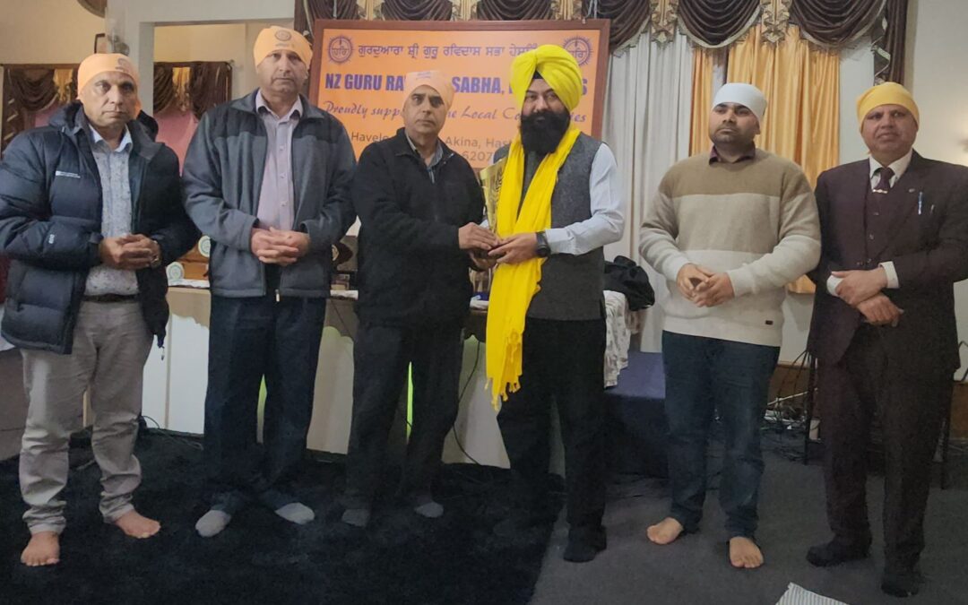 ਜਸਵੀਰ ਸਿੰਘ ਗੜ੍ਹੀ ਦਾ ਸ੍ਰੀ ਗੁਰੂ ਰਵਿਦਾਸ ਟੈਂਪਲ ਹੇਸਟਿੰਗ ਨਿਊਜ਼ੀਲੈਂਡ ਦੀ ਪ੍ਰਬੰਧਕੀ ਕਮੇਟੀ ਵਲੋਂ ਸਨਮਾਨ
