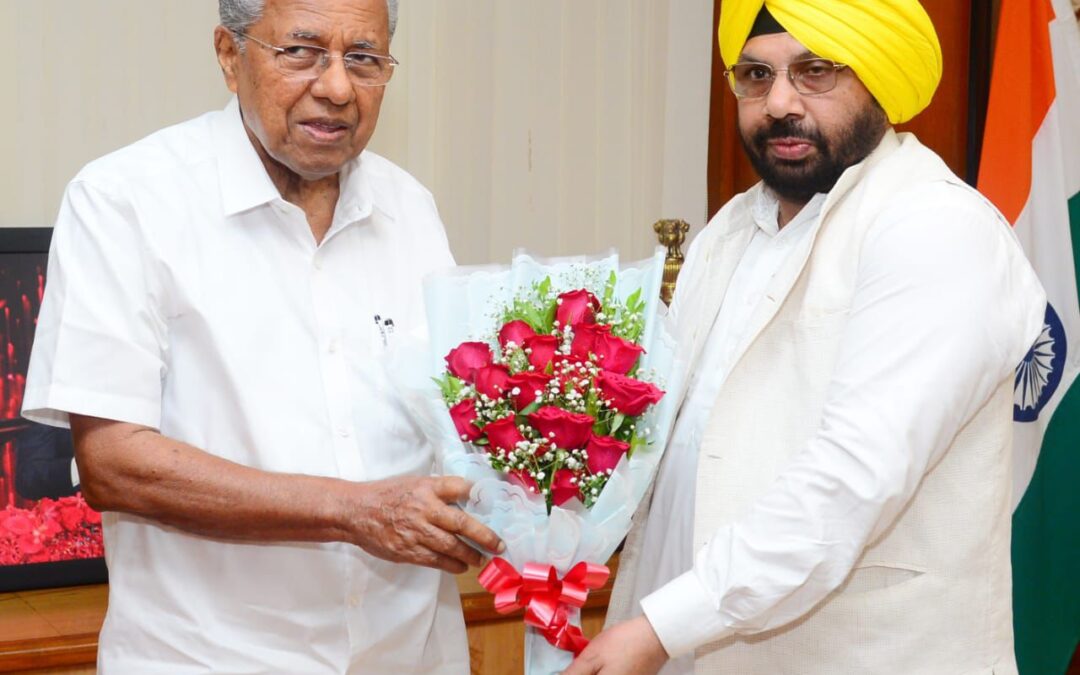 ਹਰਭਜਨ ਸਿੰਘ ਈ.ਟੀ.ਓ. ਵਲੋਂ ਕੇਰਲਾ ਦੇ ਮੁੱਖ ਮੰਤਰੀ  ਪਿਨਾਰਾਏ ਵਿਜੇਅਨ ਨਾਲ ਮੁਲਾਕਾਤ