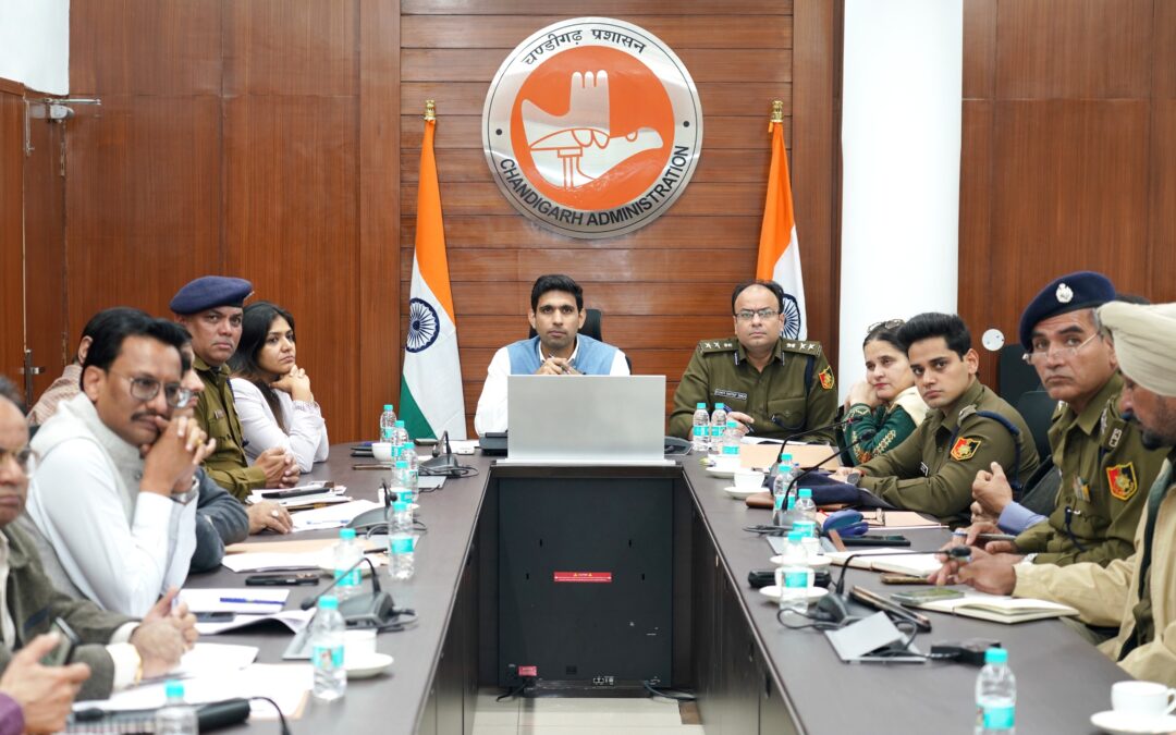 ​ਅੱਜ ਚੰਡੀਗੜ੍ਹ ਦੇ ਡਿਪਟੀ ਕਮਿਸ਼ਨਰ ਸ਼੍ਰੀ ਨਿਸ਼ਾਂਤ ਕੁਮਾਰ ਯਾਦਵ ਦੀ ਪ੍ਰਧਾਨਗੀ  ਵਿੱਚ ਜ਼ਿਲ੍ਹਾ ਸੜਕ ਸੁਰੱਖਿਆ ਕਮੇਟੀ ਦੀ ਮੀਟਿੰਗ ਹੋਈ।