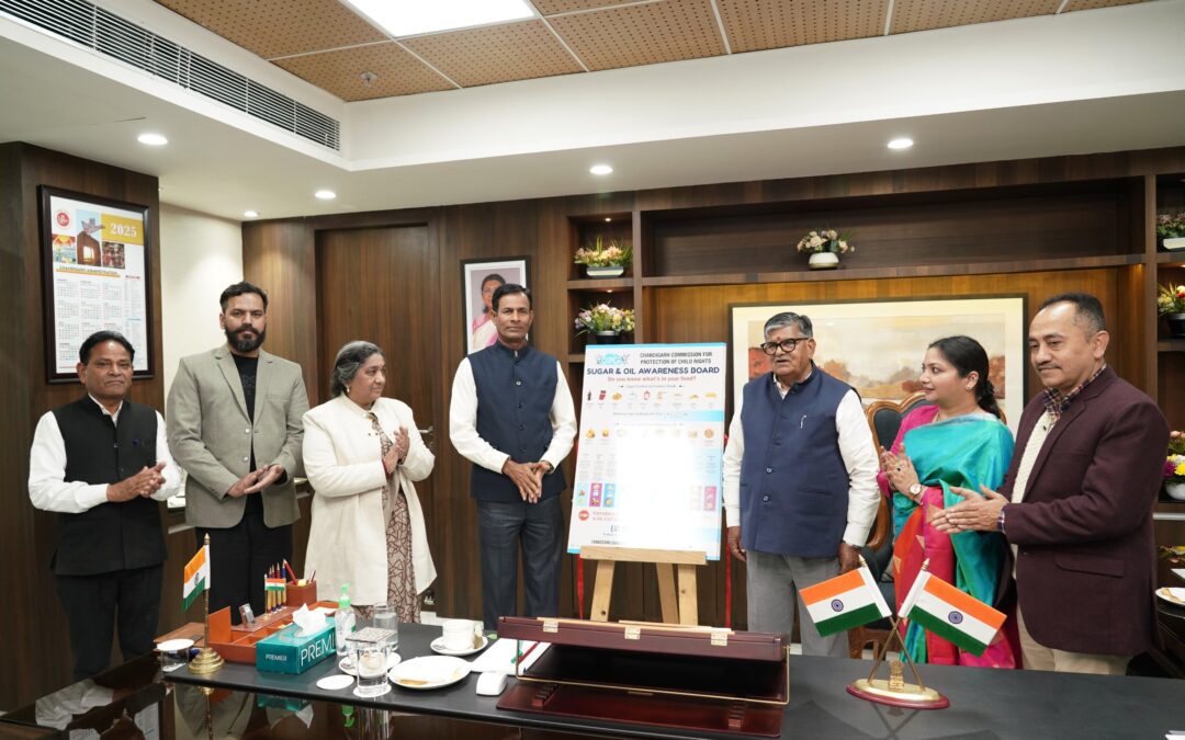 CCPCR ਨੇ ਅੱਜ  ਚੰਡੀਗੜ੍ਹ ਵਿਖੇ ਆਪਣੀ ਮਹੱਤਵਪੂਰਨ ਸਿਹਤ ਪਹਿਲ ‘ਸ਼ੂਗਰ ਐਂਡ ਆਇਲ ਬੋਰਡਸ’ ਜਾਗਰੂਕਤਾ ਮੁਹਿੰਮ ਦੀ ਸ਼ੁਰੂਆਤ ਕੀਤੀ।