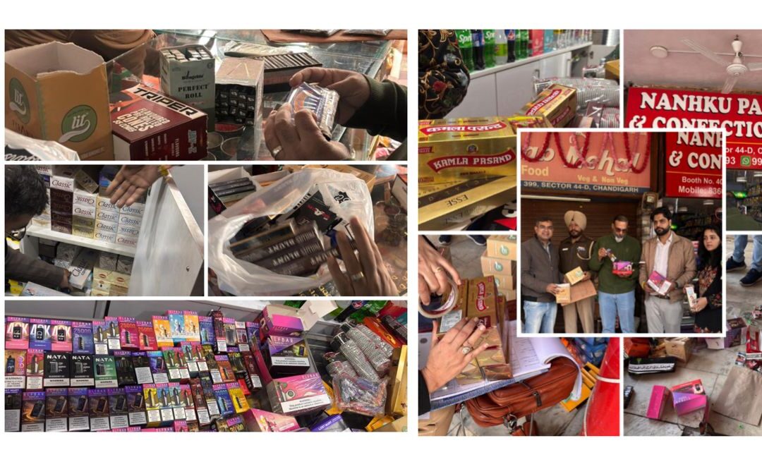 ਚੰਡੀਗੜ੍ਹ ਪ੍ਰਸ਼ਾਸਨ ਨੇ ਤੰਬਾਕੂ ਕੰਟਰੋਲ ਕਾਨੂੰਨਾਂ ਨੂੰ ਲਾਗੂ ਕਰਨ ਲਈ ਕਈ-ਵਿਭਾਗੀਆਂ ‘ਤੇ ਛਾਪੇਮਾਰੀ ਕੀਤੀ